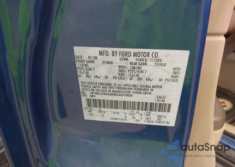 2009 Ford Escape Xlt из США, поврежденный, VIN 1FMCU93G59KA07909